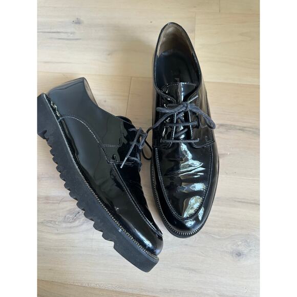 Paul Green Soho Oxford Black Patent Leather Size US 10 Classic Preppy Style - Picture 13 of 13